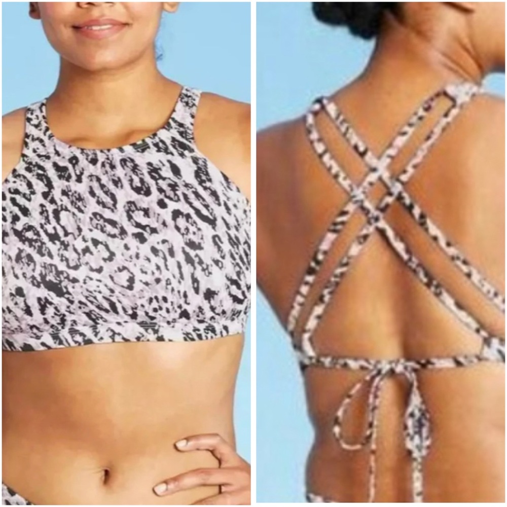 Strappy Leopard Print Sports Bra
